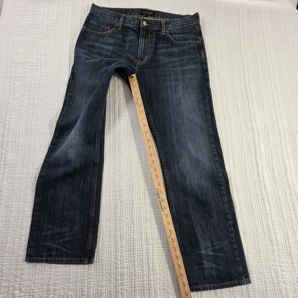 Banana Republic Vintage Straight Mens Jeans Dark Wash Denim 33x30 Blue Cotton